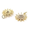 Rack Plating Brass Micro Pave Clear Cubic Zirconia Pendants KK-M253-10G-04-2