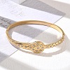 304 Stainless Steel Crystal Rhinestone Hinged Cuff Bangles SA-CBAB92B-20G-1