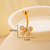 316L Surgical Stainless Steel Clear Cubic Zirconia Curved Barbell Belly Rings WGA1AD6-08-1
