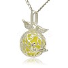 Silver Color Plated Brass Hollow Round Cage Pendants LS-KK-J230-04S-2