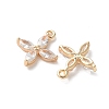 Real 18K Gold Plated Brass Cubic Zirconia Charms LS-KK-R037-157G-2