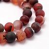 Frosted Natural Agate Beads Strands G-F365-8mm-01-3
