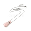 Openable Faceted Natural & Synthetic Mixed Stone Perfume Bottle Pendant Necklaces for Women NJEW-F296-03P-3