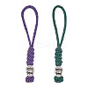 2Pcs 2 Colors Handmade Nylon Parachute Cord Pendant Decorations for Men KEYC-HY0001-32A-1