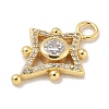 Rack Plating Brass Micro Pave Clear Cubic Zirconia Pendants KK-L224-008G-2