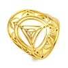 Ring with Lotus 304 Stainless Steel Adjustable Rings LS-RJEW-G306-04G-1
