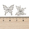 Butterfly Brass Micro Pave Cubic Zirconia Stud Earrings EJEW-M082-17P-02-3