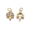 Brass Micro Pave Cubic Zirconia Charms ZIRC-I038-11G-2