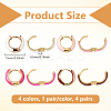 4 Pairs 4 Colors Alloy Enamel Huggie Hoop Earrings for Women EJEW-HY0001-23B-2