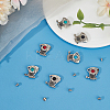 16 Sets 4 Colors Alloy Coin Screwback Rivets FIND-CP0002-65A-3