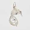 Filigree Round Brass Cage Pendants KK-D389-06P-B-2