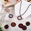 DIY Flat Round Wooden Tray Pendant Making Kits DIY-TA0012-32-7