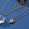 304 Stainless Steel Crystal Rhinestone Pendant Cable Chain Necklaces for Women NJEW-C062-01C-G-1