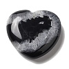Natural Dyed & Heated Dyed & Heated Black Agate Love Heart Ornaments DJEW-Z007-01A-1