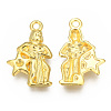 Golden Plated Alloy Pendant Rhinestone Settings PALLOY-WH0067-15G-11-2