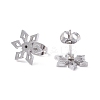 Non-Tarnish Snowflake 304 Stainless Steel Stud Earrings for Women LS-EJEW-Z017-04P-2