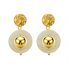 Brass and Shell Stud Dangle Earrings for Women FS-WG0512D-01-4