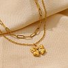 304 Stainless Steel Bowknot Pendant Necklaces LS-NJEW-L182-001G-07-3