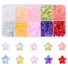 350Pcs 10 Colors Transparent Spray Painted Frosted Glass Beads GLAA-YW0005-27-1