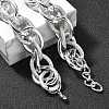 Punk Hiphop Styles Alloy Rope Chain Necklaces for Men NJEW-K391-01P-3