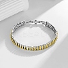 Brass Micro Pave Clear Cubic Zirconia Link Chains Bracelets LS-BJEW-B145-05-1