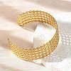 Hollow Out 304 Stainless Steel Cuff Bangles for Women BJEW-Z096-01G-3