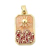 Rectangle with Sun Brass Pendants KK-C134-35A-G-1