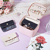 Portable Imitation Leather Jewelry Storage Zipper Boxs with 4 Insert Bags CON-WH0202-001C-4