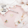 8Pcs 4 Style Heart Silicone Focal Beads SIL-SC0001-65-4