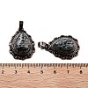 Natural Snowflake Obsidian Teardrop Pendants G-K363-01R-18-3