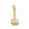Rack Plating Brass Micro Pave Cubic Zirconia Pendants KK-Z086-66G-04-1