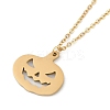 Halloween Series 202 Stainless Steel Cable Chain Pumpkin Pendant Necklaces LS-NJEW-S005-01G-B-1