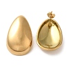 Ion Plating(IP) 304 Stainless Steel Teardrop Stud Earrings EJEW-C114-31G-1
