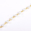 Handmade Round Glass Pearl Beads Chains for Necklaces Bracelets Making AJEW-JB00036-01-1