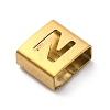 Ion Plating(IP) 304 Stainless Steel Square Slide Charms STAS-L132-19N-G-2