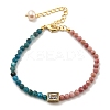 Round Natural Apatite & Rhodonite Beaded Bracelets BJEW-M315-03G-1