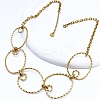 304 Stainless Steel Textured Ring Link Bib Necklaces for Women NJEW-L467-05G-2