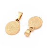 Ion Plating(IP) Oval with Virgin Mary & Word 304 Stainless Steel Charms LS-STAS-I036-12-4