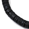 Natural Lava Rock Beaded Stretch Bracelets for Men Women BJEW-G727-01A-2