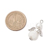 Glass Pearl Round Beads & ABS Plastic Imitation Pearl Beads Pendants PALLOY-JF04094-02-2