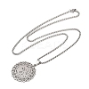 201 Stainless Steel Hollow Moon Star Flower Pendant Necklaces for Women NJEW-K283-35P-2