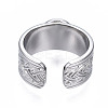 Non-Tarnish 304 Stainless Steel Open Cuff Finger Ring Cabochon Settings STAS-T060-05P-2