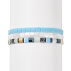 3Pcs 3 Style Glass Seed Rectangle Beaded Stretch Bracelets Set BJEW-JB09037-1