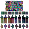 200Pcs 4 Styles Rainbow Iridescent Glass Cabochons MOSA-SP0001-03-1