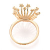 Star Brass Micro Pave Clear Cubic Zirconia Adjustable Ring Settings KK-T076-22G-3