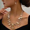 Bohemian Style Alloy & Shell Nuggets Beaded Multilayer Necklaces & Dangle Earrings Sets FS-WG9A8A7-04-1