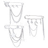 3Pcs 3 Styles Star & Moon Alloy Rhinestone Safety Pin JEWB-HY0001-46-1