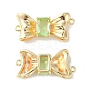 Brass Pave Cubic Zirconia Connector Charms KK-L208-01G-04-1