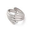 304 Stainless Steel Open Cuff Rings for Women RJEW-K258-10P-3