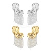 Butterfly Wing Brass Tassel Stud Earrings for Women EJEW-U055-16PS-2